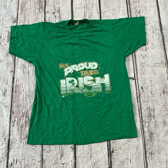 Vintage 1980s Proud to be Irish Ireland St. Patrick's Day Screen Stars Tshirt - Picture 1 of 5